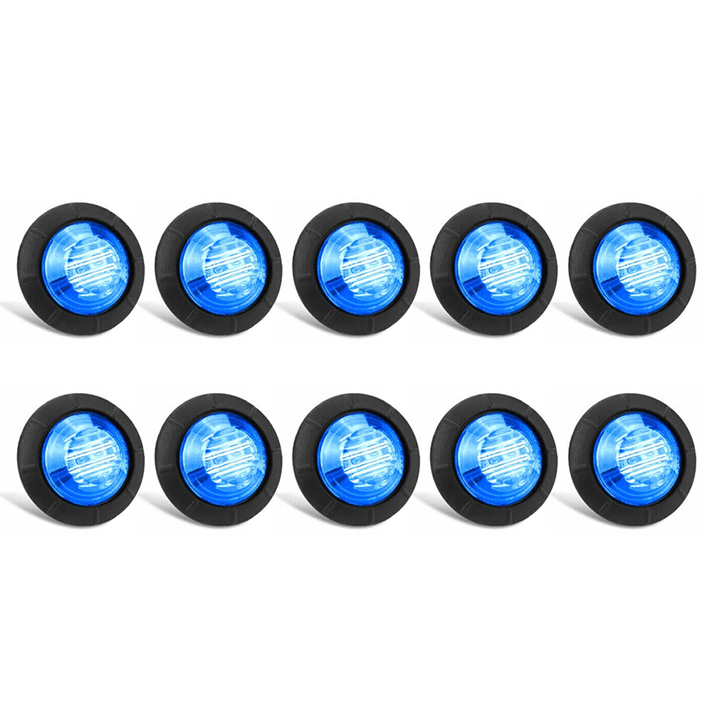 10X Blue Round Marine Boat Cabin Courtesy Lights Deck LED Walkway Stair Light