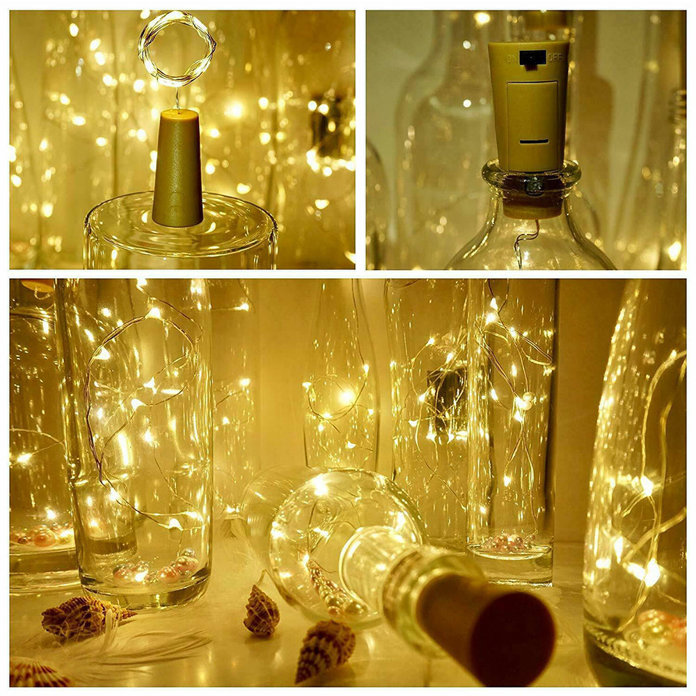 10-Pack LED Fairy Bottle Lights Copper Wire String Lights with Cork Stoppers for Wine Bottle & DIY Decor