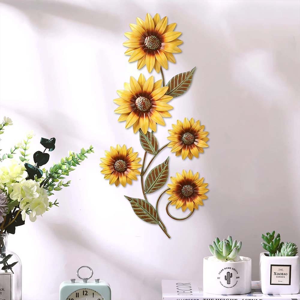 Metal Sunflower Wall Decor – Garden Floral Art for Indoor & Outdoor Use