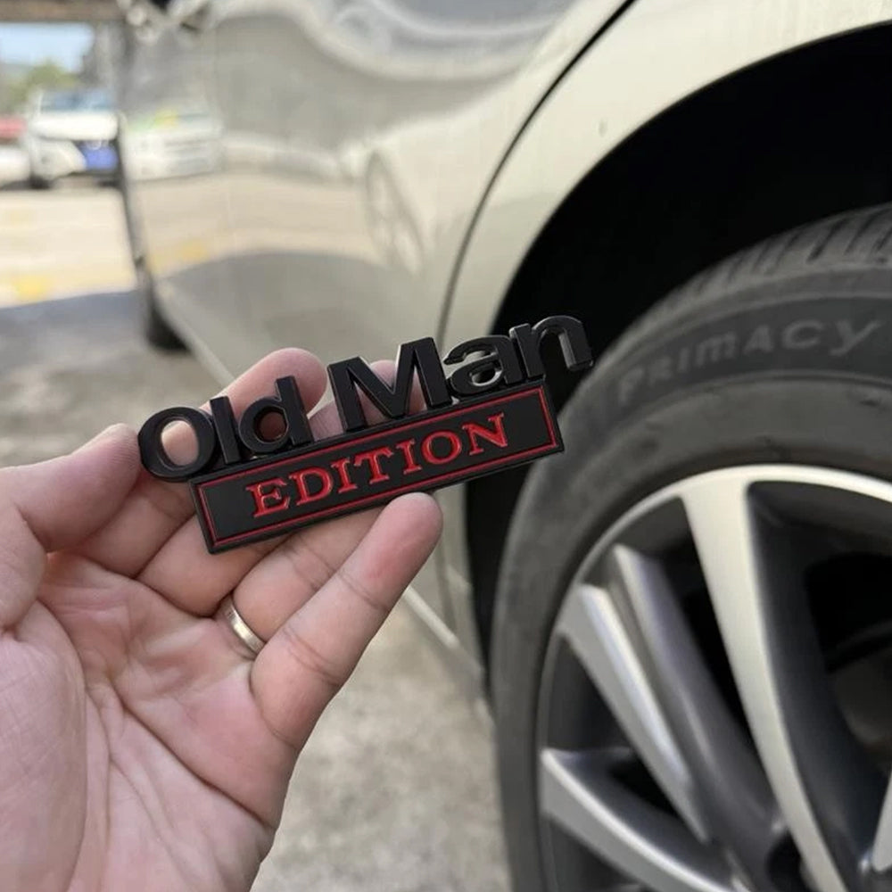 Old Man Edition 3D Metal Emblem Badge (2-Pack) - Alloy Car Sticker for Fender, Door, Truck - Multi-Color Options