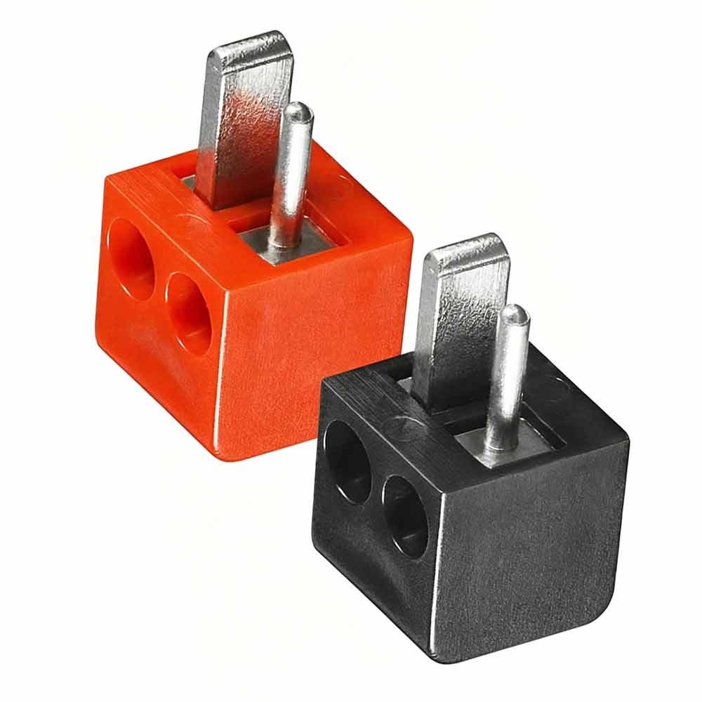 2-Pack 2-Pin DIN Hi-Fi Speaker Plug Set – Screw Connections, Red & Black