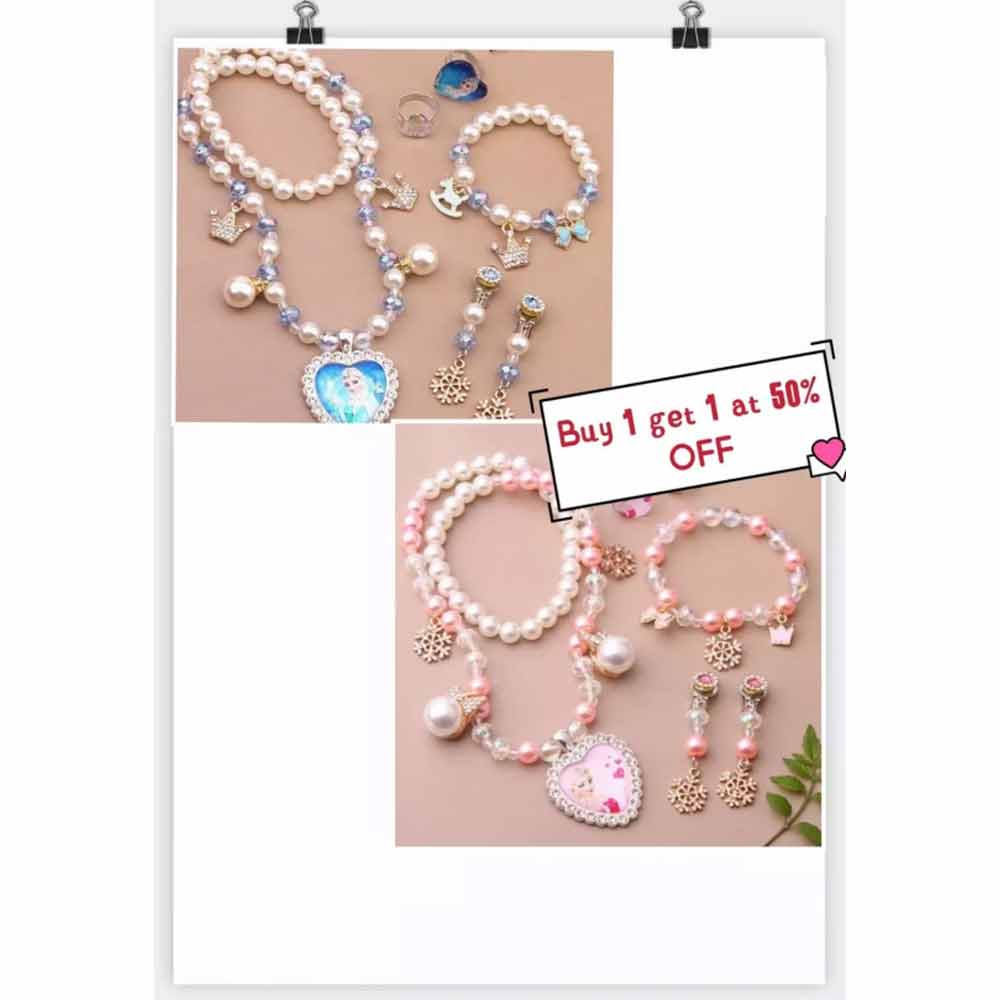 Frozens Elsa Anna necklace Bracelet Earring Ring Set Children Girls Gift BEST GIFT
