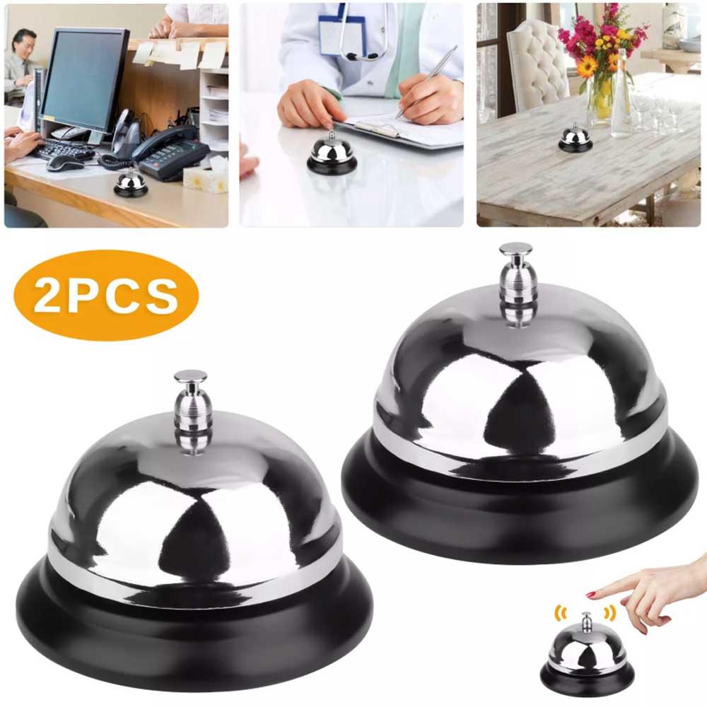 2-Pack Customer Service Desk Call Bell – Loud Ring Counter Bell for Kitchen, Hotel, Office