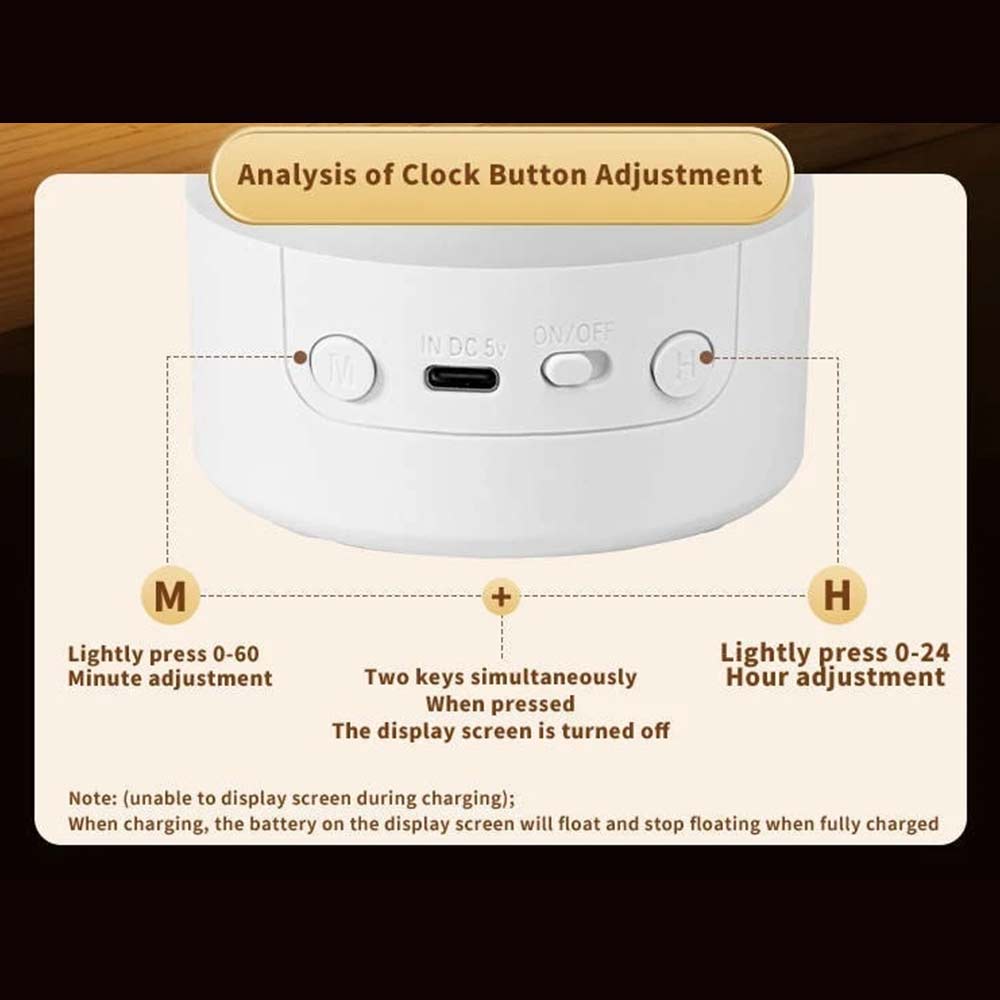 Touch Control LED Night Light with Digital Clock - Bedside Bedroom Lamp, Adjustable