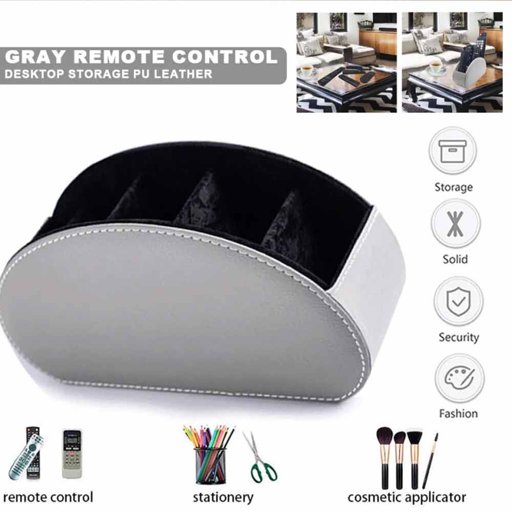 TV Remote Control Holder Table Storage Box 5 Grid Desktop Tidy Organizer Case
