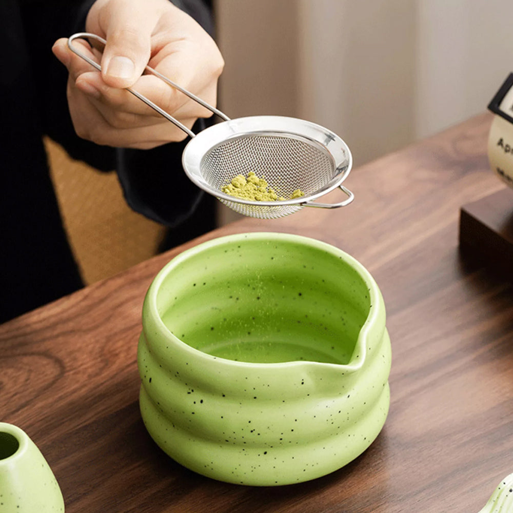 Matcha Making Tool Set Bamboo Tea Whisk Tea Scoop Bowl Ceramic Tea Whisk Set