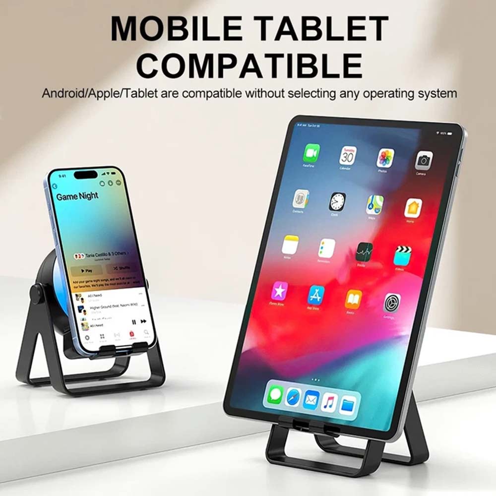 4-in-1 Wireless Induction Bluetooth Speaker - Rechargeable Phone Stand with Light