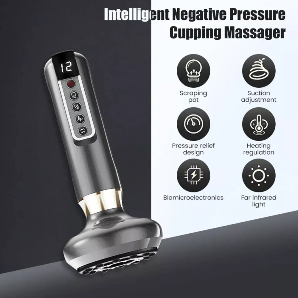 12 levels Electric Cupping Massager Vacuum Suction Cup GuaSha Anti Cellulite USB Charging
