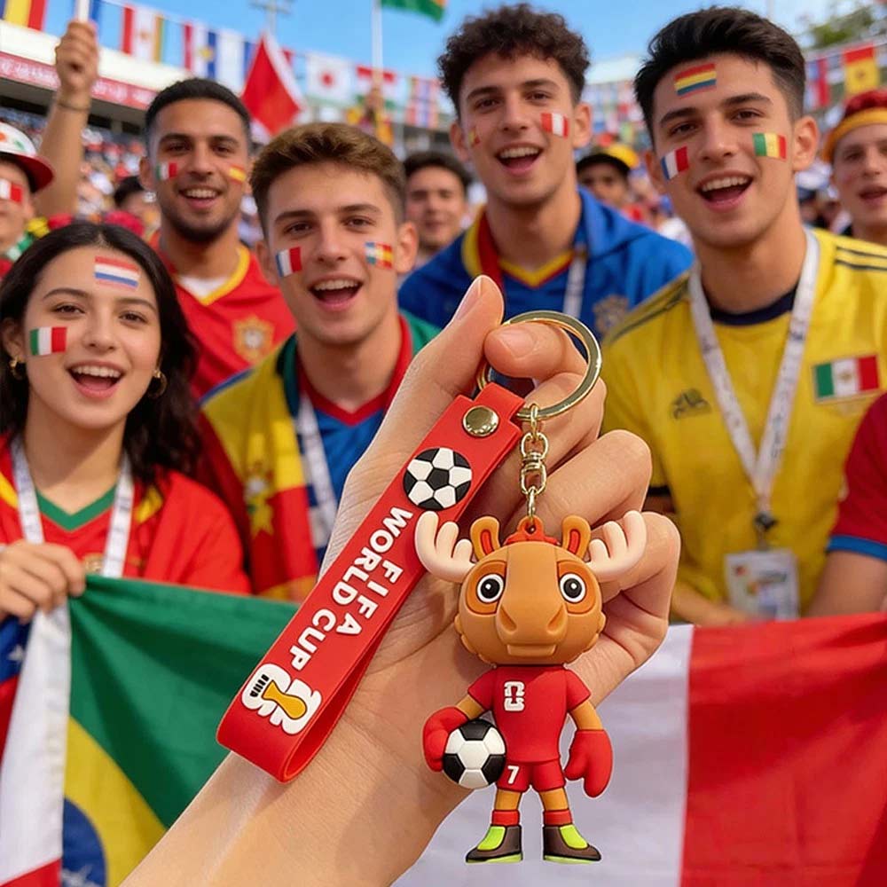 4 Pack 2026 World Cup Mascot Pendant – Football Keychain Memorabilia Keyrings