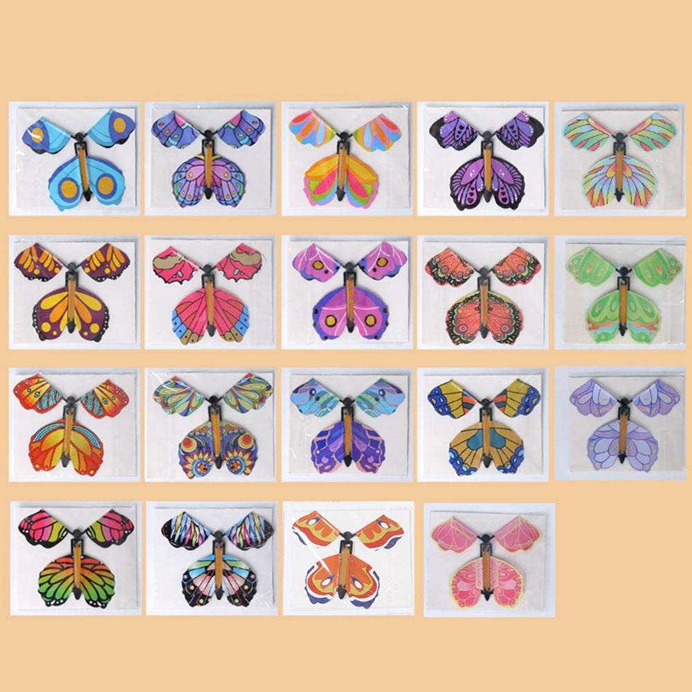 30PCS Magic Wind-Up Flying Butterflies - Surprise Toy for Greeting Cards, Parties & Pranks