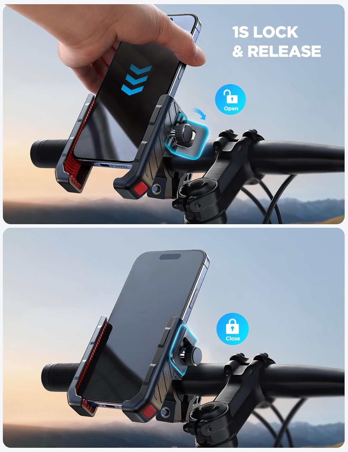 JOYROOM Bike Phone Mount - Handlebar Holder for iPhone Samsung 4.7–7 Inch