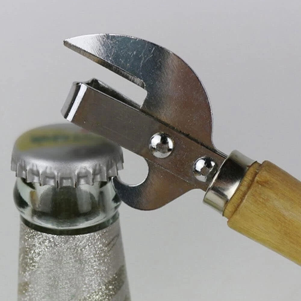 Stainless Steel Stab Can Opener - Traditional Handheld Tin Opener Tool