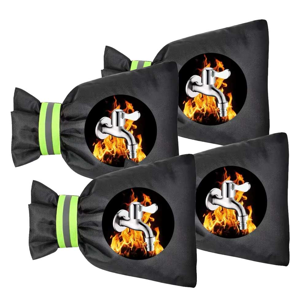 4-Pack Outdoor Tap Cover - Frost Protection Thermal Jacket for Faucets