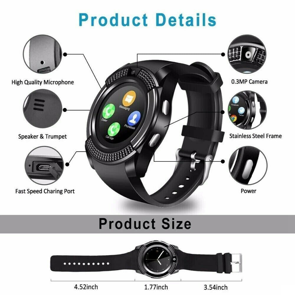 Smart Watch for Women Men Fitness Tracker 3D Screen Bluetooth Call Waterproof
