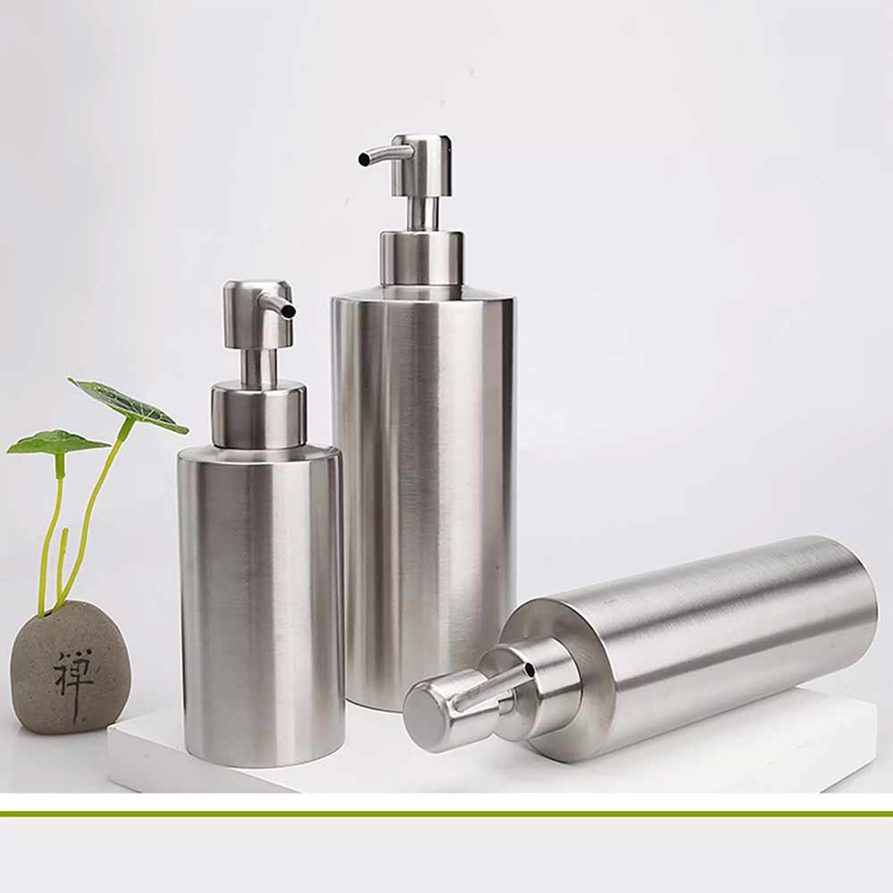 Stainless Steel Soap Dispenser Bottle Bathroom Shower Kitchen Shampoo Replace