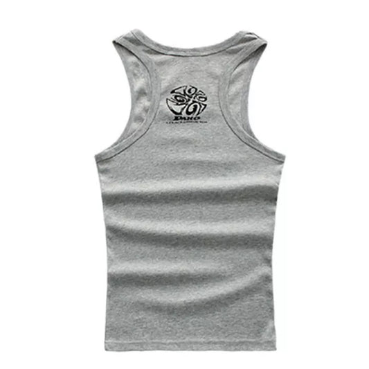 Men Print Vest Sleeveless Top Silm Fit Pullover Tee Shirt Breathing Vest