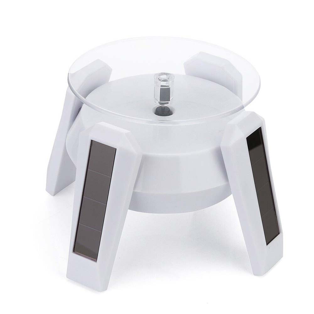 Solar Battery Powered 360 Display Turntable Rotating Stand & Rack Jewelry Phone