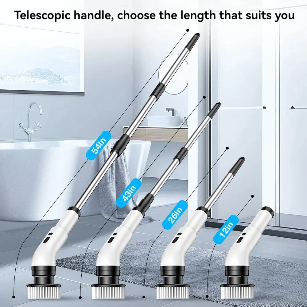 9-in-1 Electric Spin Scrubber - Cordless Cleaning Brush with Adjustable Handle