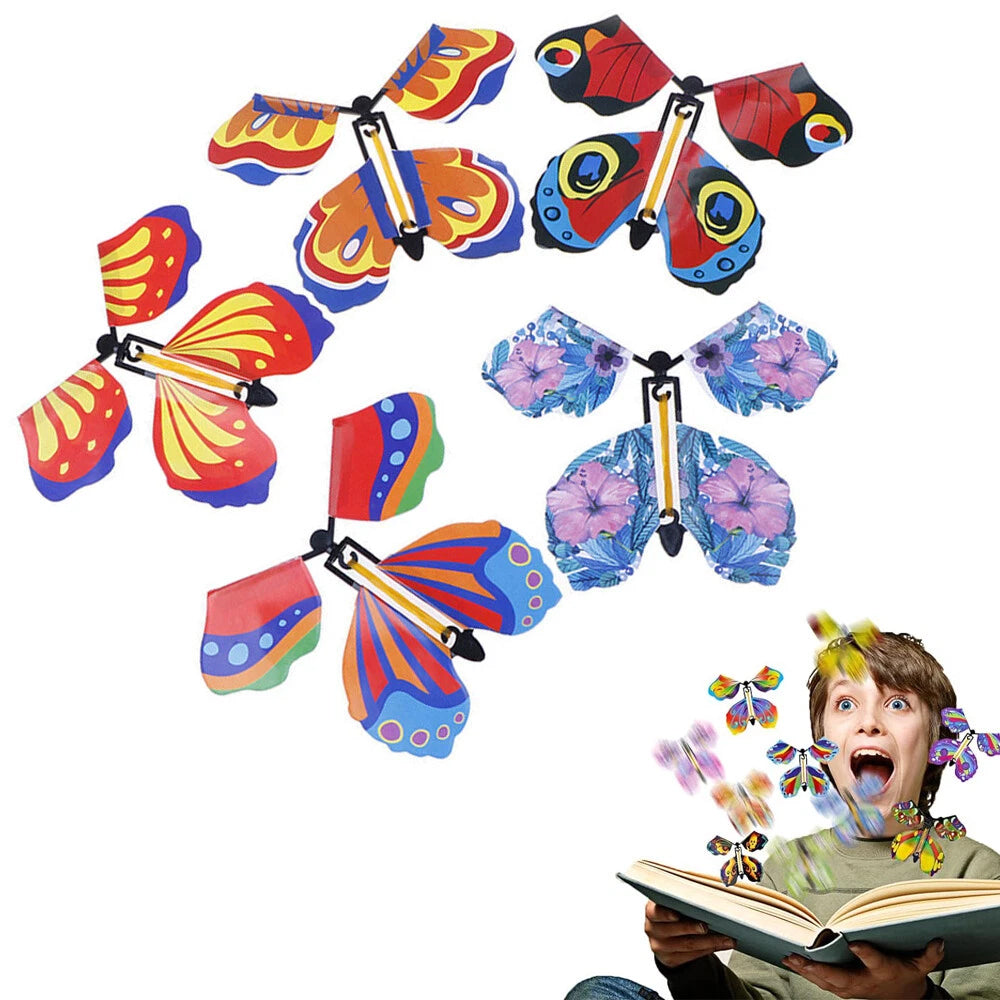30PCS Magic Wind-Up Flying Butterflies - Surprise Toy for Greeting Cards, Parties & Pranks