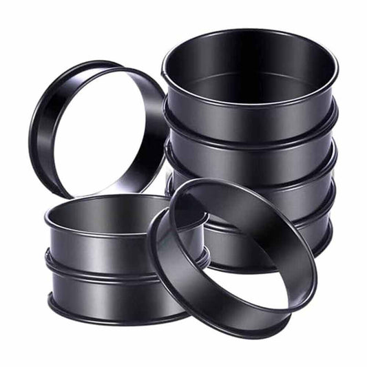 8pcs English Muffin Rings 4 Inch Crumpet Rings Stainless Steel Tart Rings Nonstick Round Ring Molds