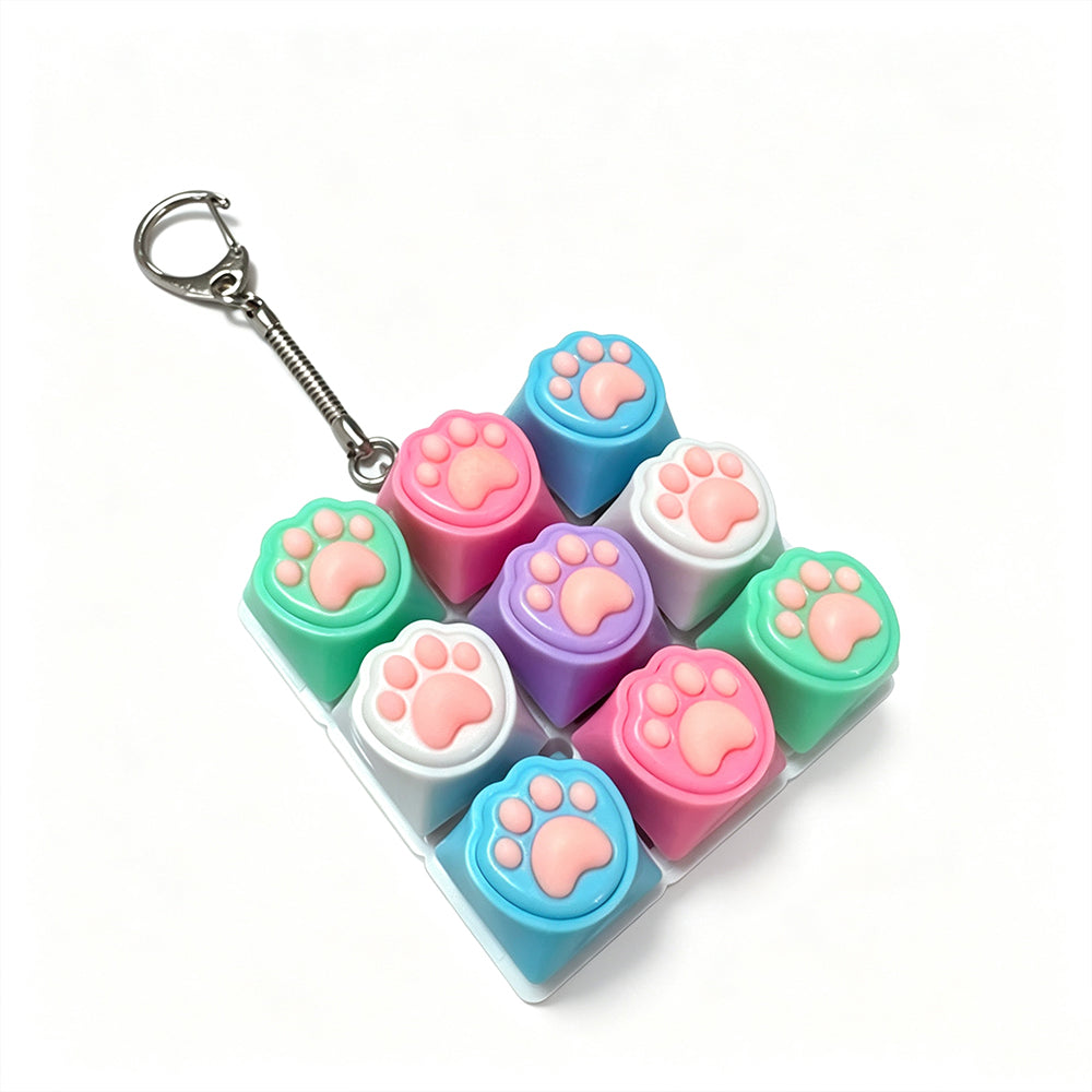 9-Key Keyboard Clicker Toy – Clicky Fidget Keychain for Stress Relief & Focus