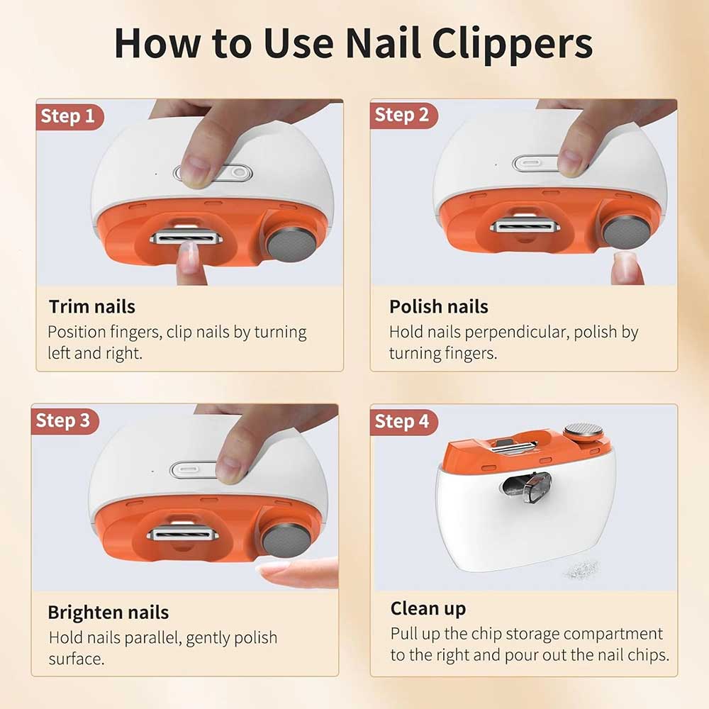 2-in-1 Electric Nail Trimmer & Polisher - Safe Automatic Nail Clipper with LED Light for All Ages