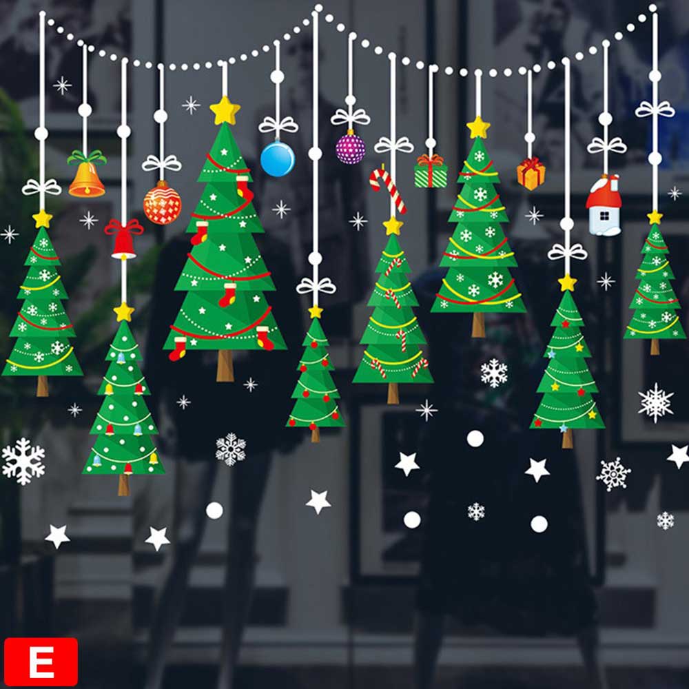 2PCS Christmas Santa Removable Window Stickers Festival Art Decal Wall Home Xmas