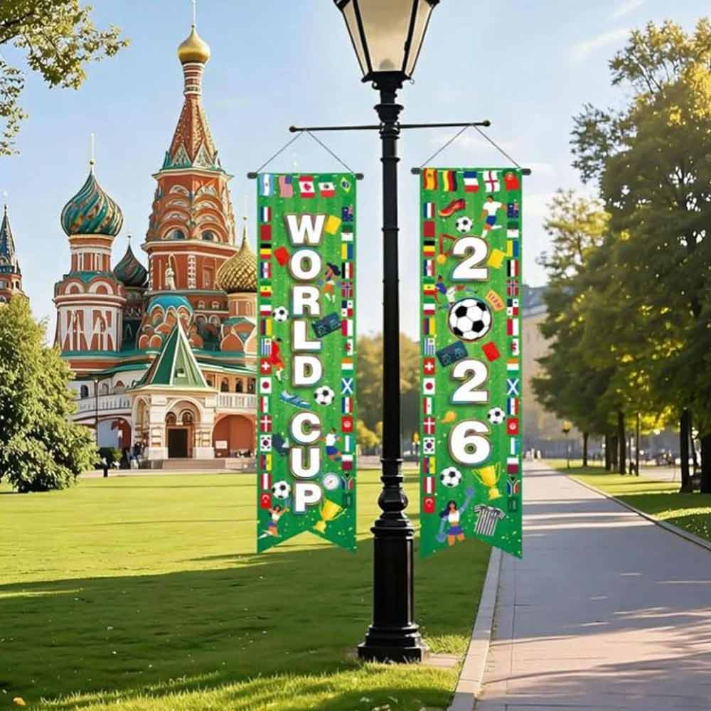 World Cup 2026 Football Door Banner – Decorative Football Curtain, 2-Piece Set
