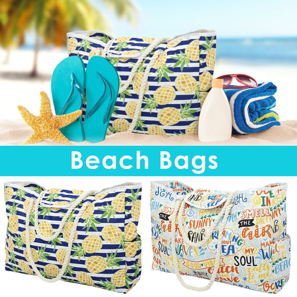 "Beach Waterproof Bags for Women Tote Bag Extra Large with Zip for Travel Swim
"