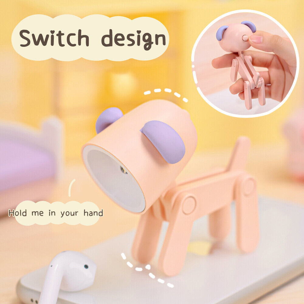 Cute Folding Animal Pet Light  Mini LED Night Light Cartoon Table Lamp Room Decor