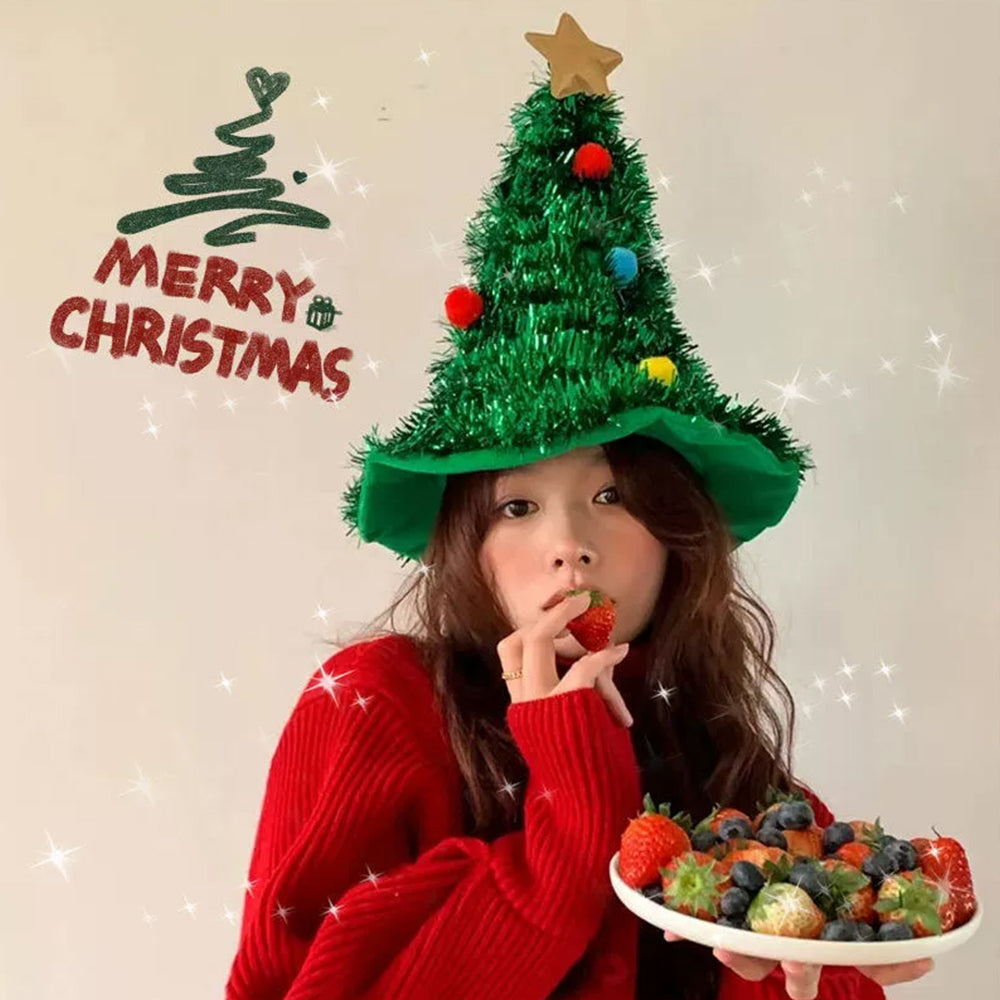 Christmas Tree Hat | Festive Xmas Party Headwear with Tree Design for Holiday Events