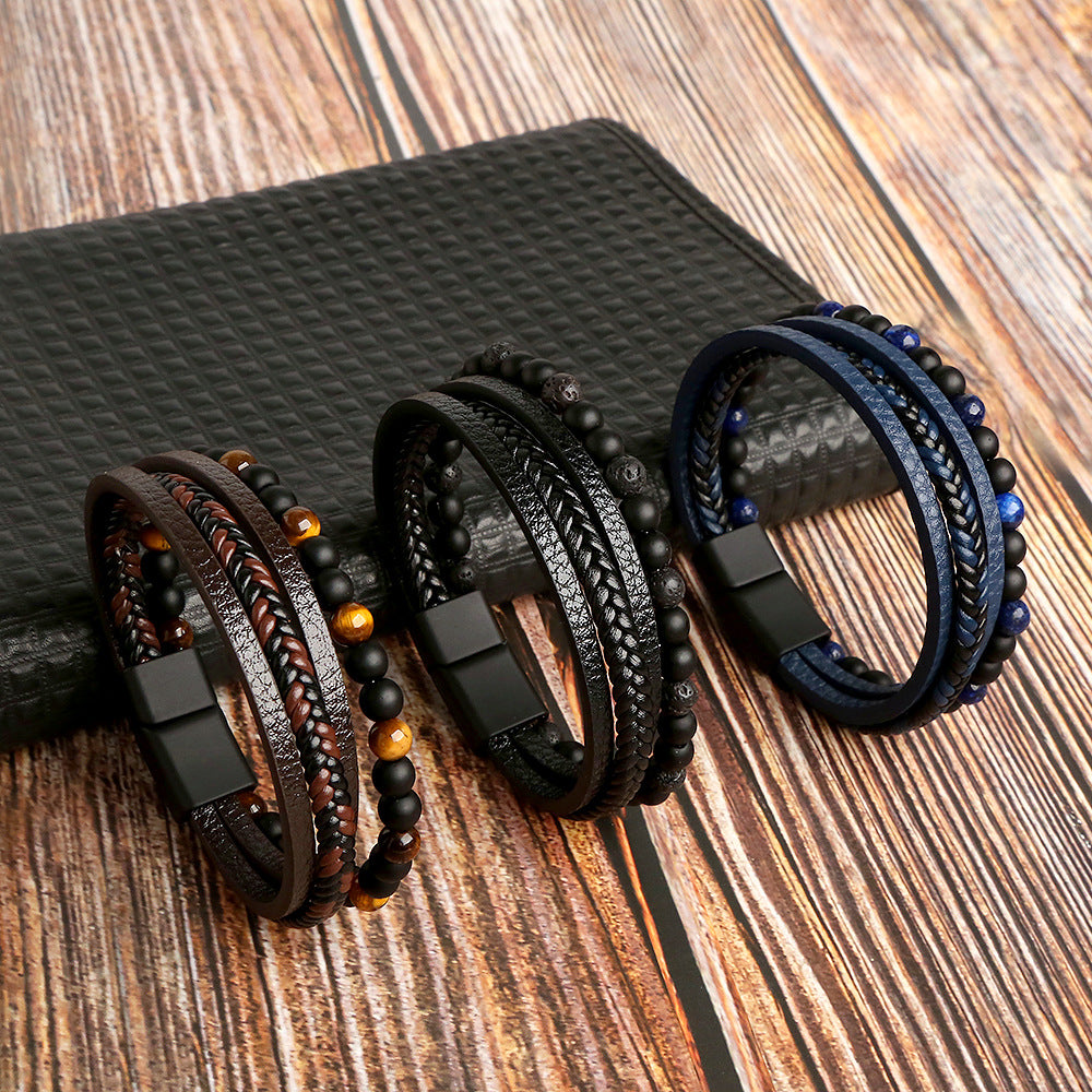 Braided Fashion Bracelets PU Leather Bracelet Bangle Wrap Wristband