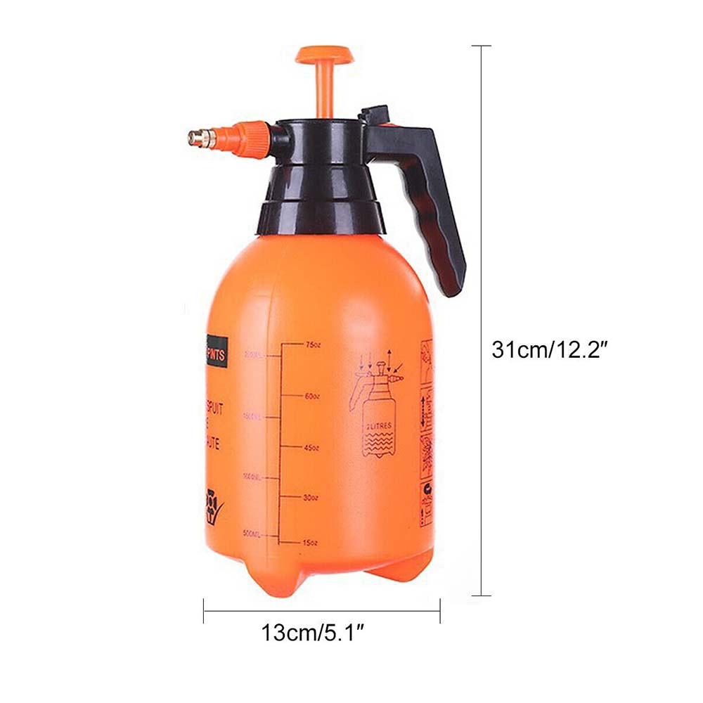 2L Pressure Pump Spray Bottle Easy Pump Adjustable Nozzle Garden Chemical Use