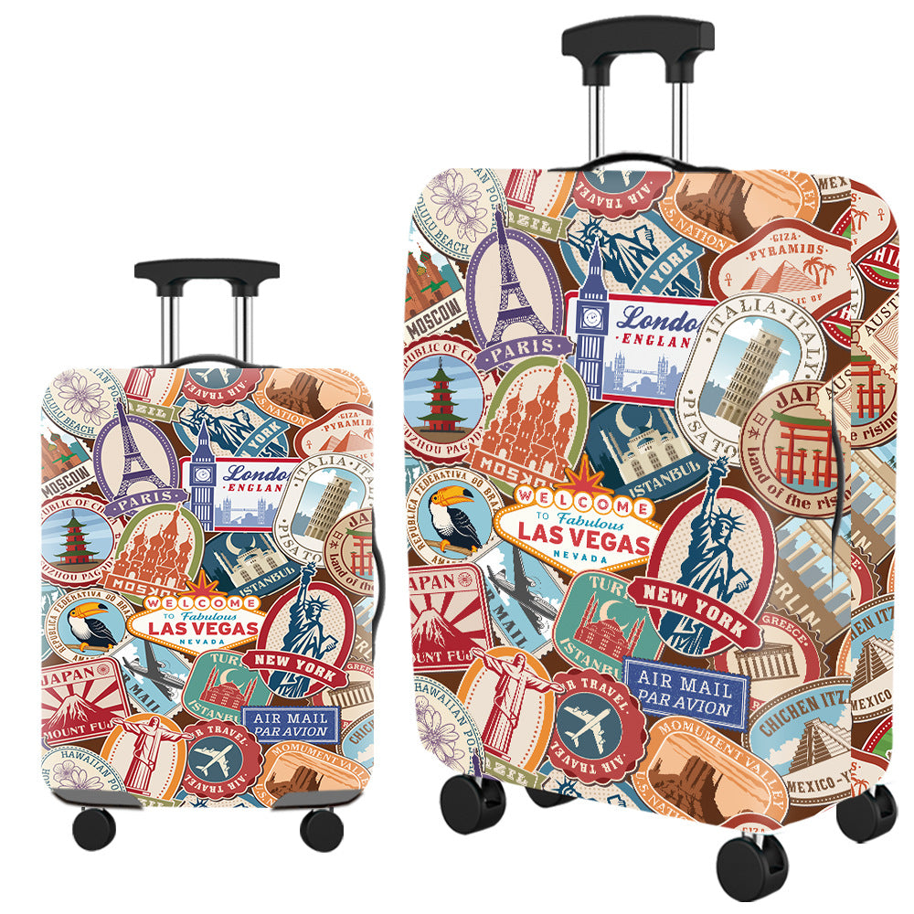 Colorful Travel Trolley Case Cover – Suitcase Protector & Storage Cover (25–28 Inch)