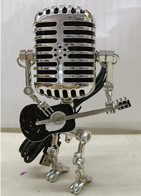 Microphone Robot Lamp with Guitar Lights Table Desktop Decorations USB Charging