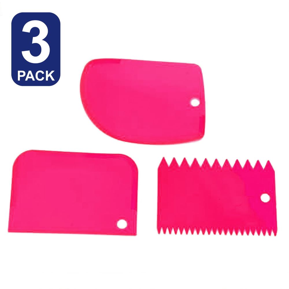 3-Piece Creaming Spatula Set – Plastic Cake Spatulas & Baking Spatulas