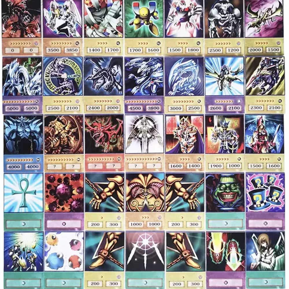YUGİ 100Pcs Blue Eyes Dark Magician Exodia Obelisk RA Slifer Anime Style Cards