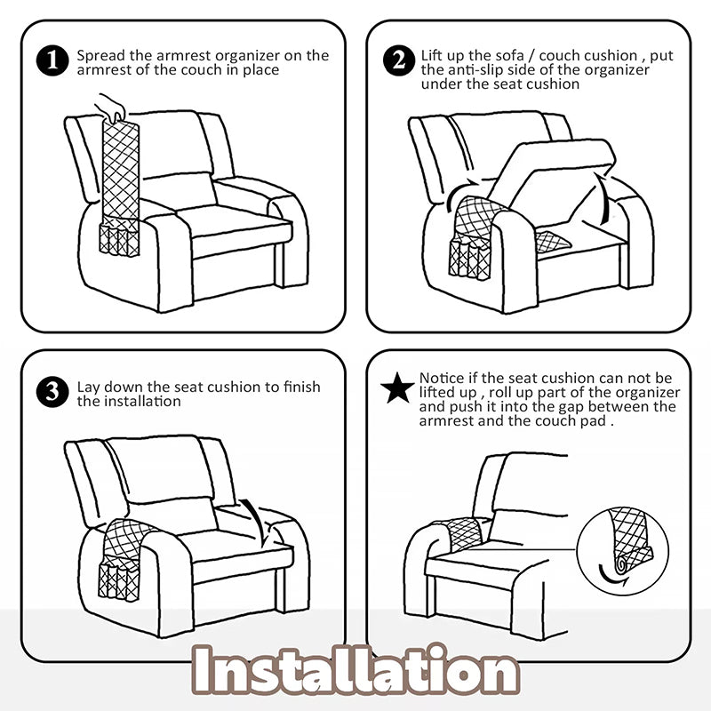 6-Pockets Sofa Arm Rest TV Remote Control Tidy Organizer Holder Chair Couch Bag
