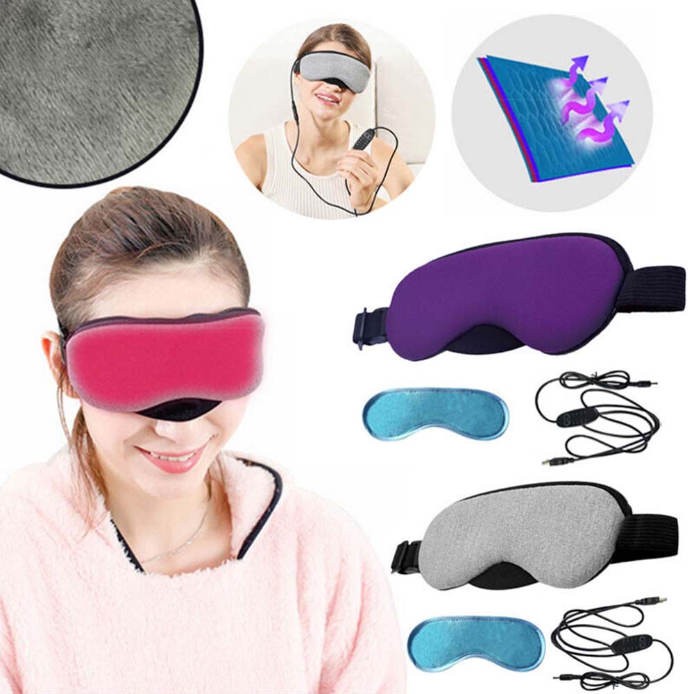 USB Heated Eye Mask Warm Steam Dry Eye Mask Electric Temperature Heating