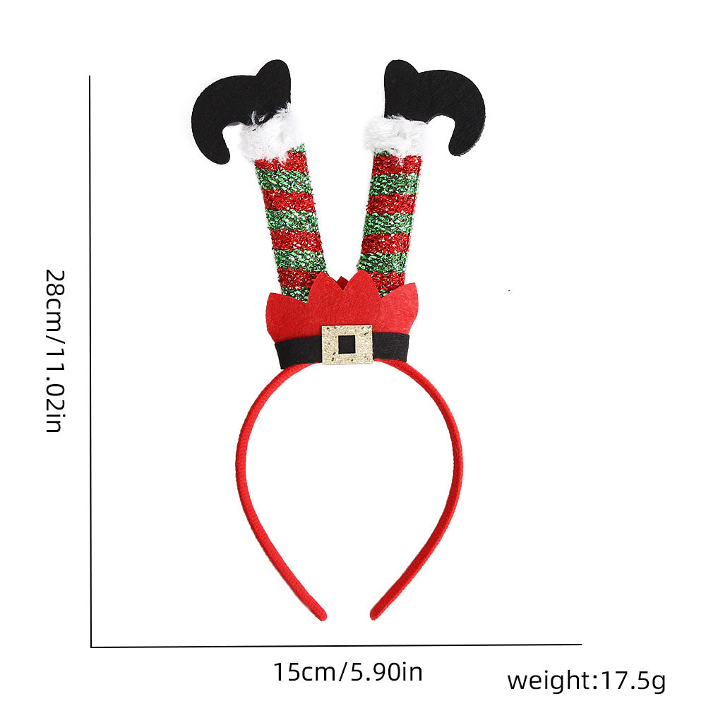Festive Christmas Headband – Elf Hat & Santa Legs Party Decoration Headwear