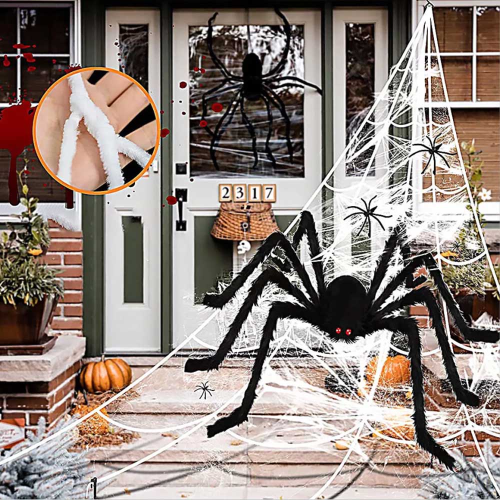 5M Giant Spider Web Halloween Decoration Haunted House Prop Indoor Outdoor Party