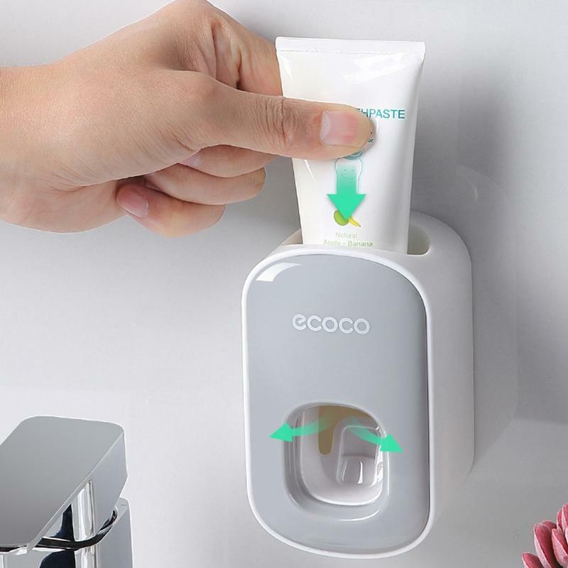 Ecoco Wall mount auto ands Free Toothpaste Dispenser Automatic Toothpaste Squeez