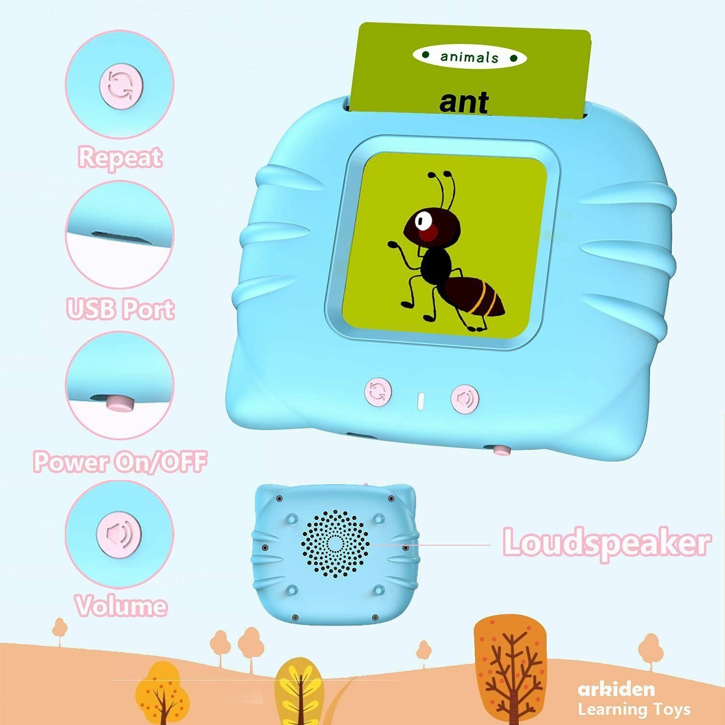 Educational Talking Flash Cards Learning Words with Sound Effect Kids Toys Gift