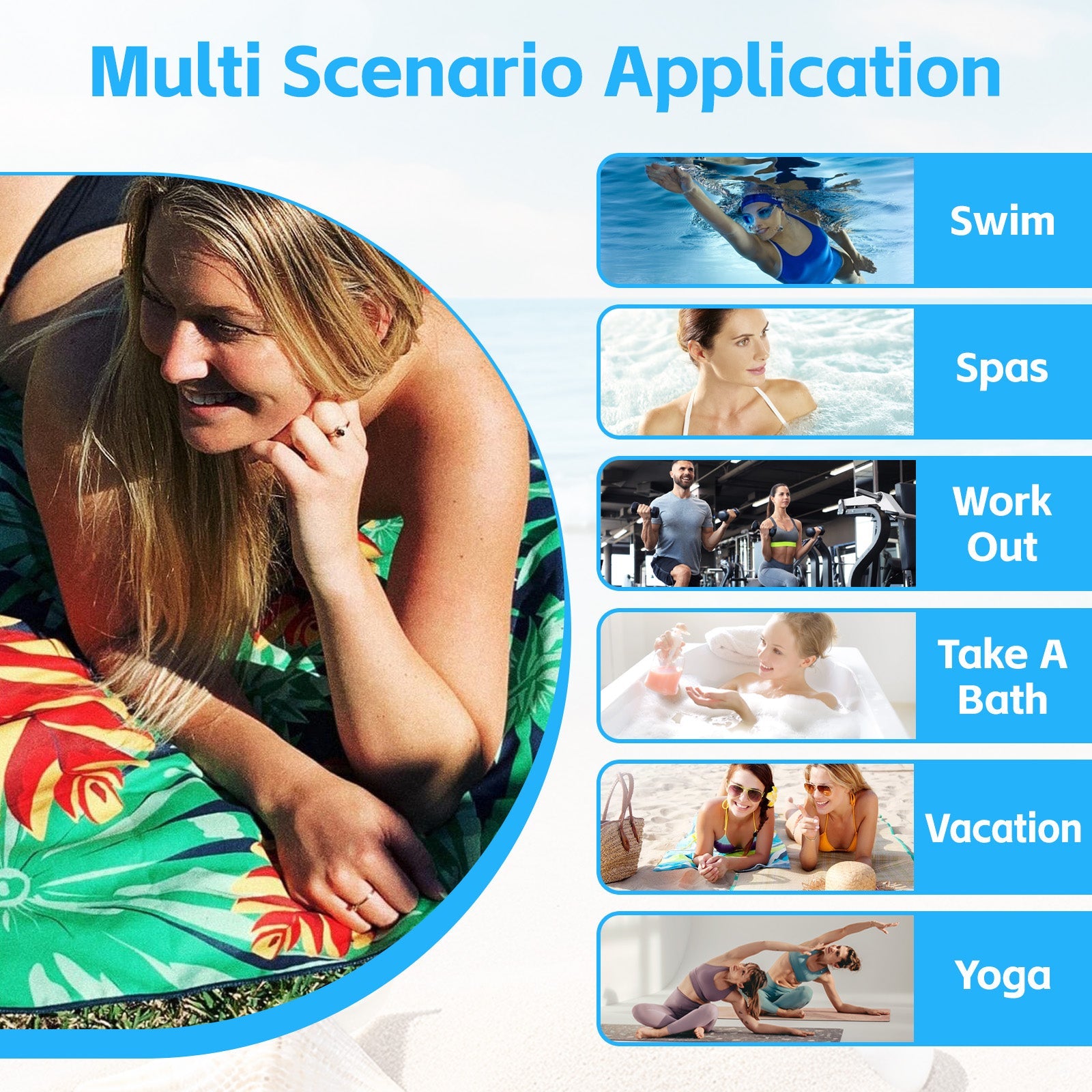 Lazy Dayz Quick Drying Sand Free Beach Towel - Mossman