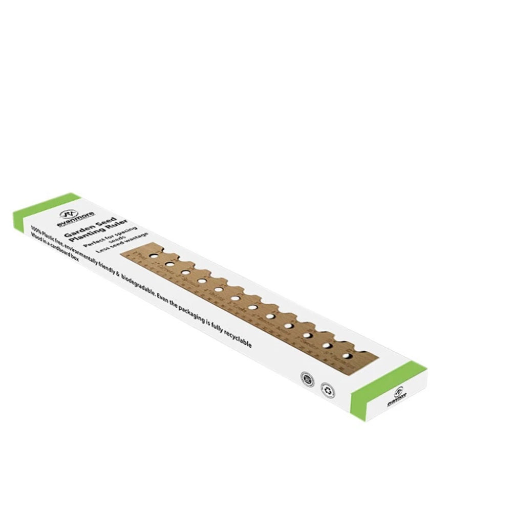 Wooden Planting Ruler - Garden Seed Spacer & Sowing Tool with Veg Spacing Guide