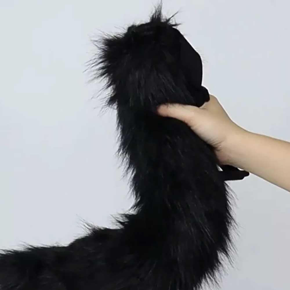 Furry Cat Fox Mask Christmas Party Cat Fox Cosplay Costume Mask Tail Paws Set