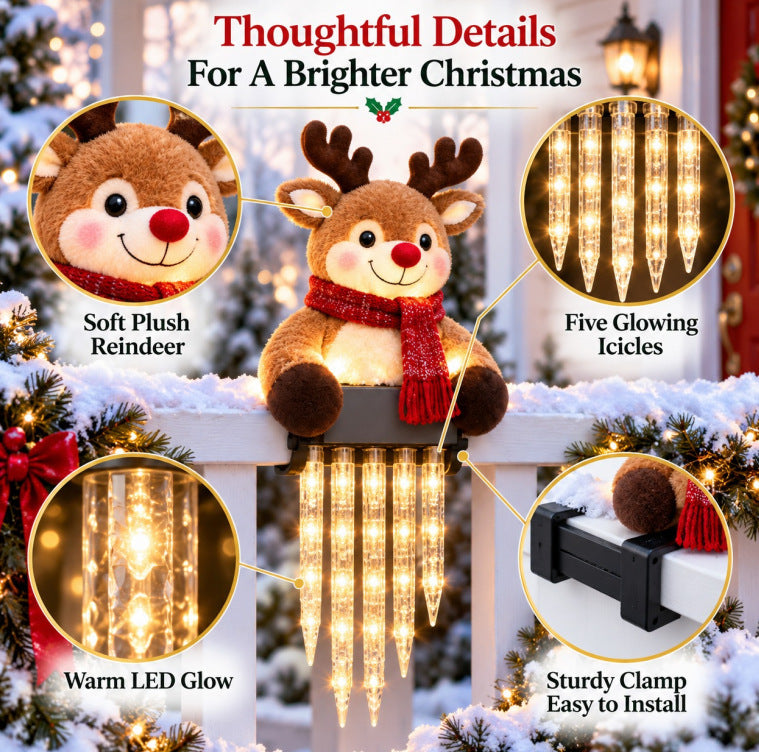 5 LED Solar Santa Icicle Light – IP65 Outdoor Christmas Fence Decoration