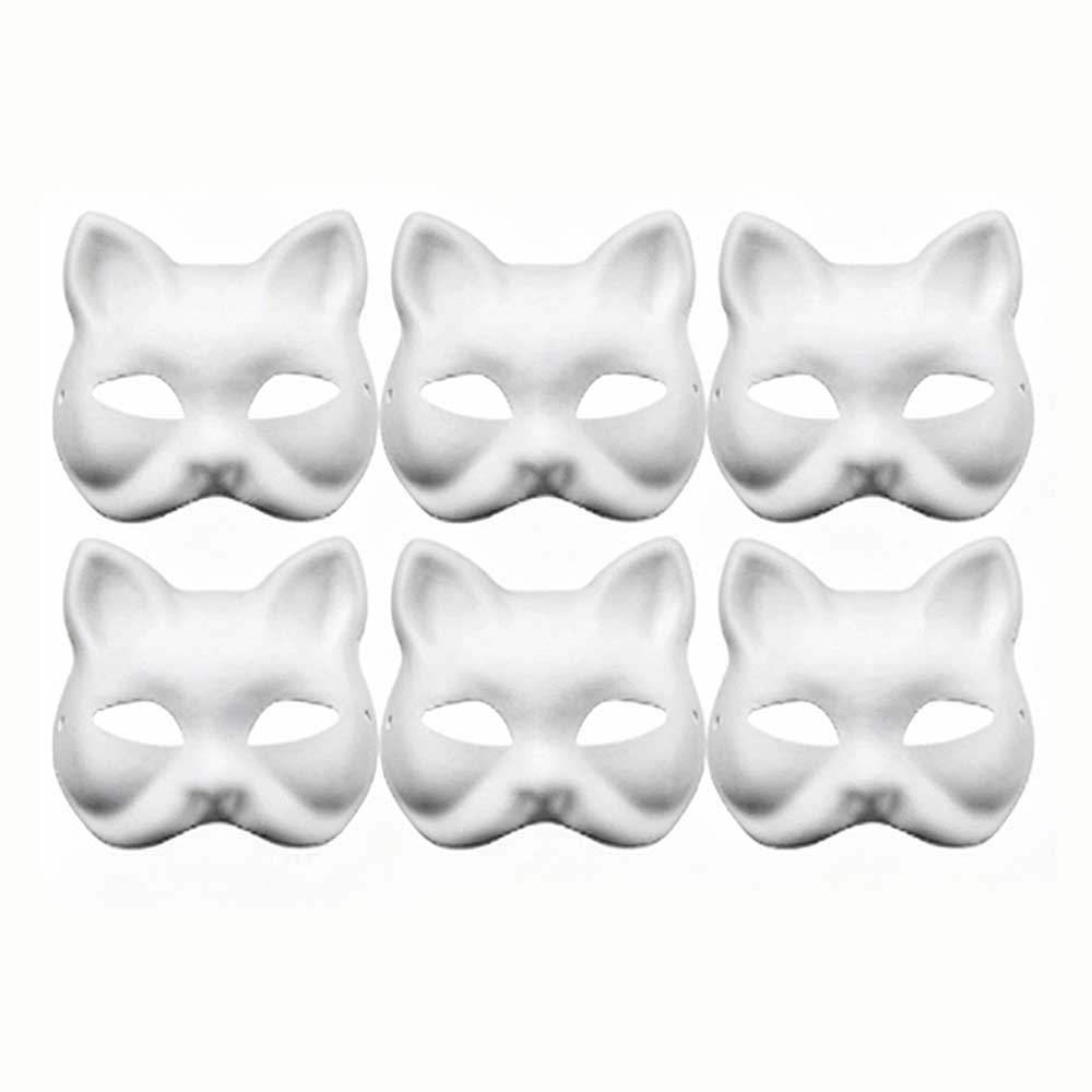DIY Therian Cat Mask Kit – Faux Mask with Wool Strips for Halloween Cosplay