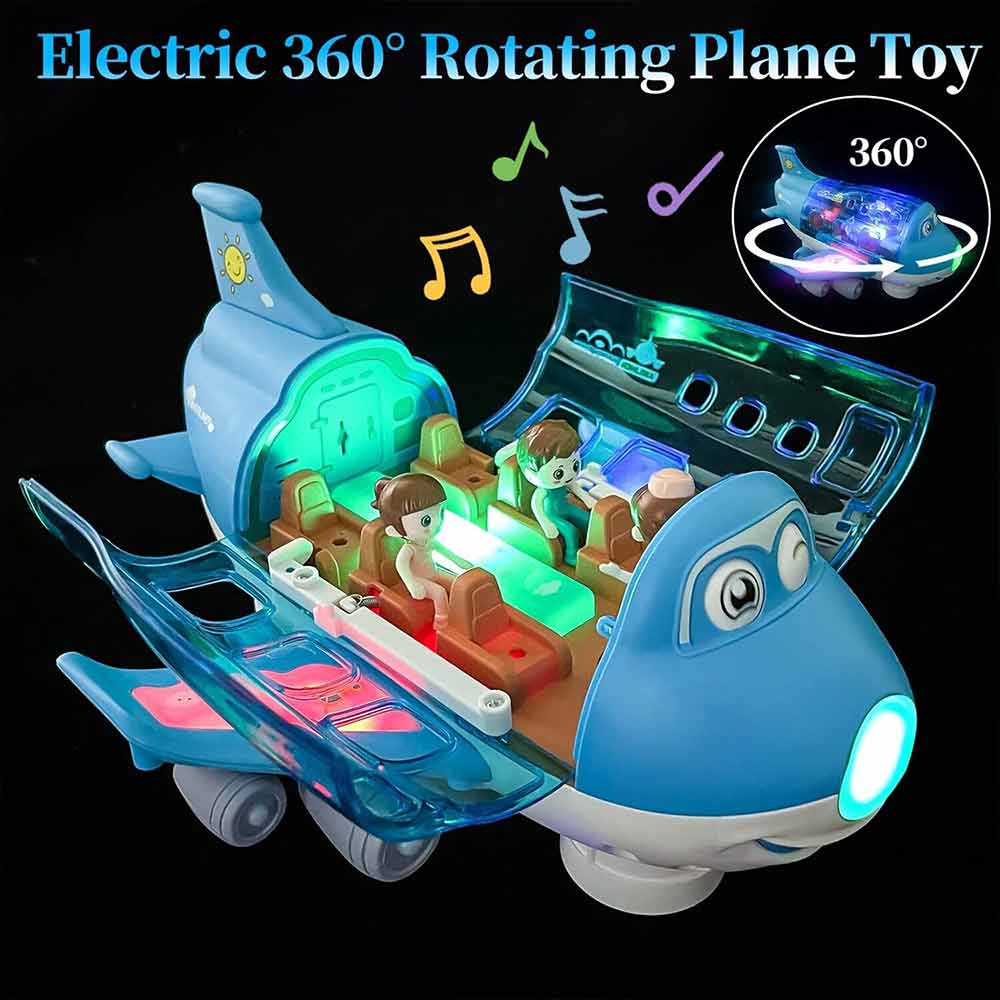 Airplane Toys with Music Light 360° Rotating Electric Toy Plane For Kid Children Gift