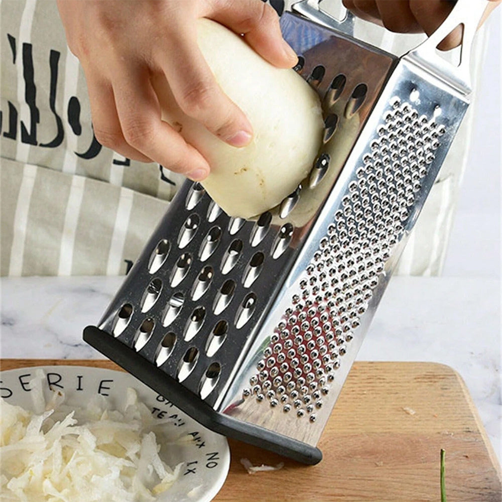 4 Sided Box Cheese Grater Stainless Steel 8 Inch Kitchen Vegetable Slicer Cutter